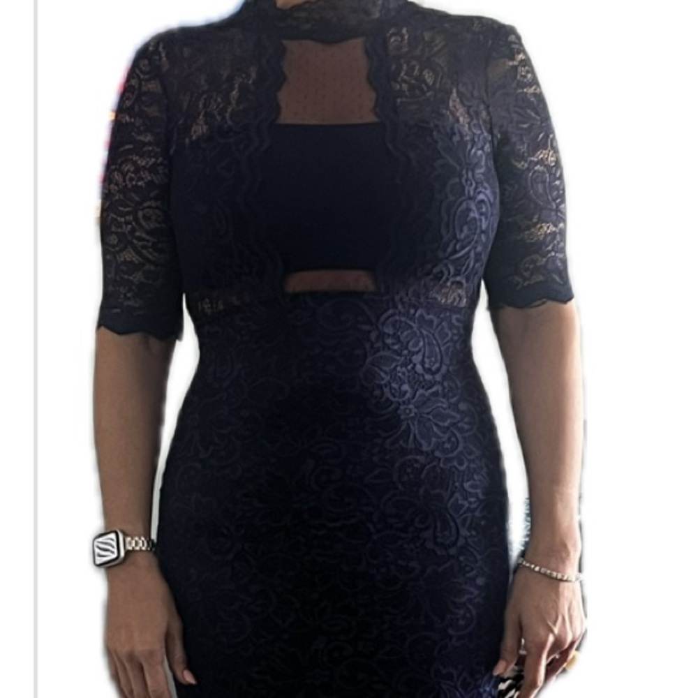 Express Blue Sleeveless Bodycon Midi Dress Cocktail